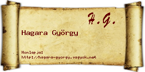 Hagara György névjegykártya